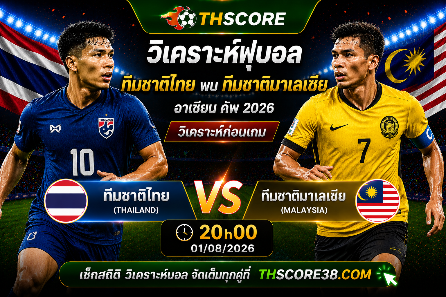 วิเคราะห์บอล ทีมชาติไทย พบ ทีมชาติมาเลเซีย 20h00 01/08 – อาเซียน คัพ 2026